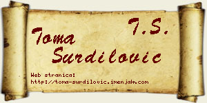 Toma Šurdilović vizit kartica